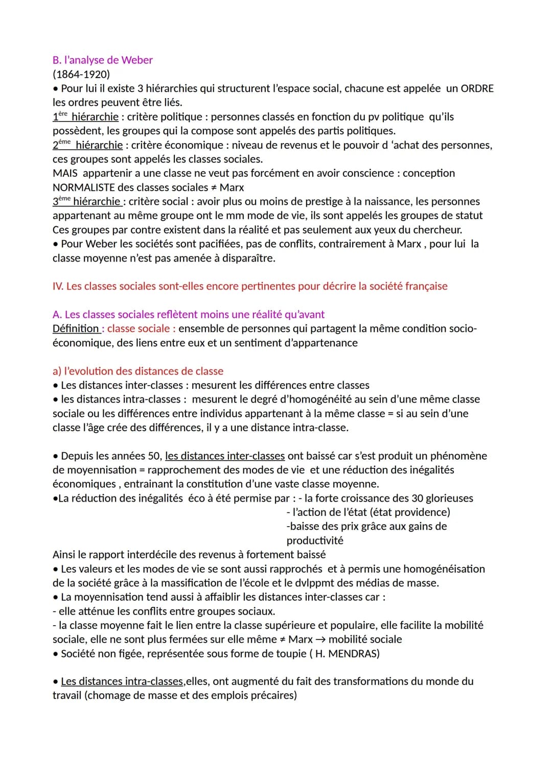 CHAPITRE 1: La structure sociale
1. Facteurs des structuration et de hiérarchisation de l'espace social
Définitions :
- structure sociale: m