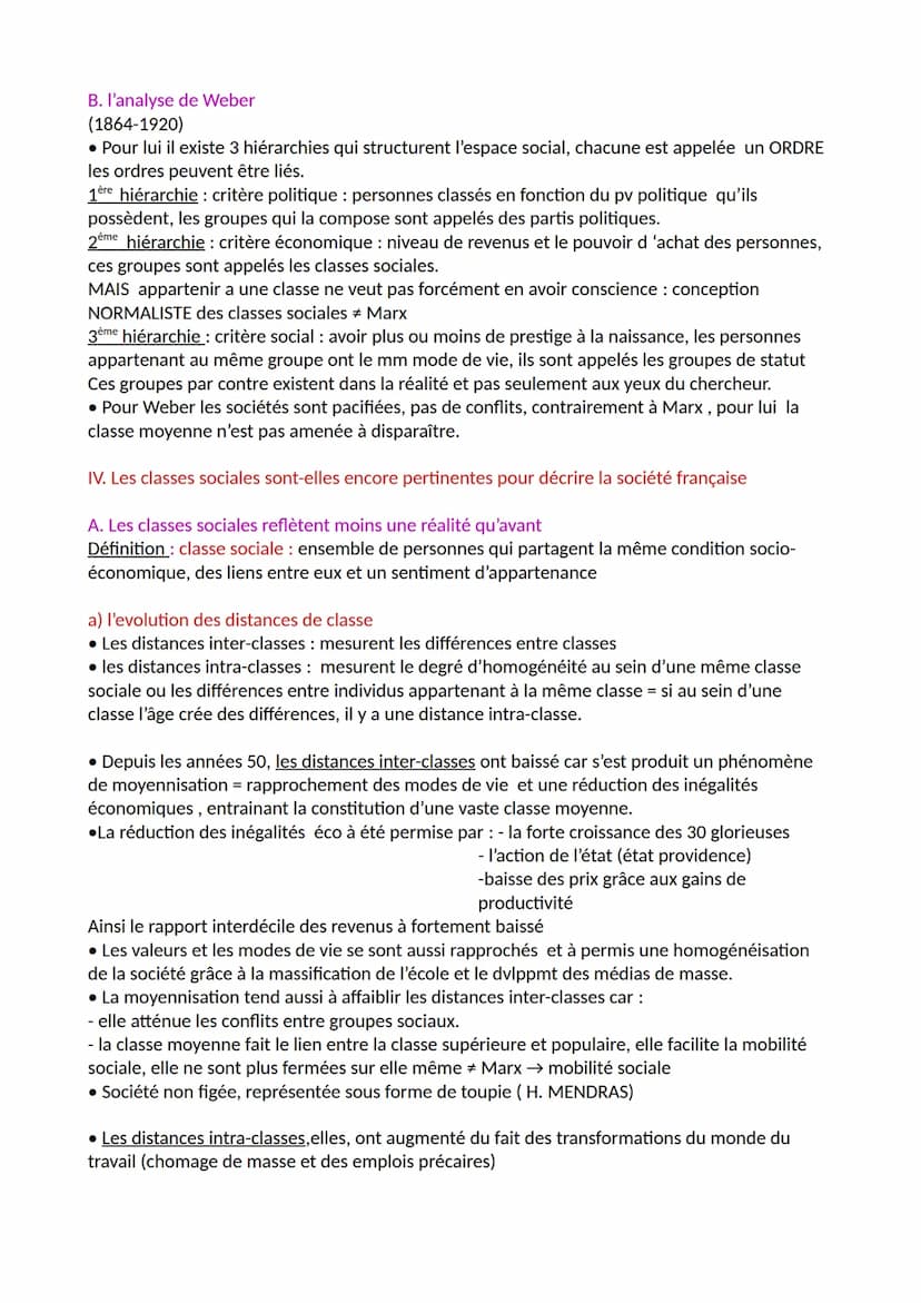 CHAPITRE 1: La structure sociale
1. Facteurs des structuration et de hiérarchisation de l'espace social
Définitions :
- structure sociale: m