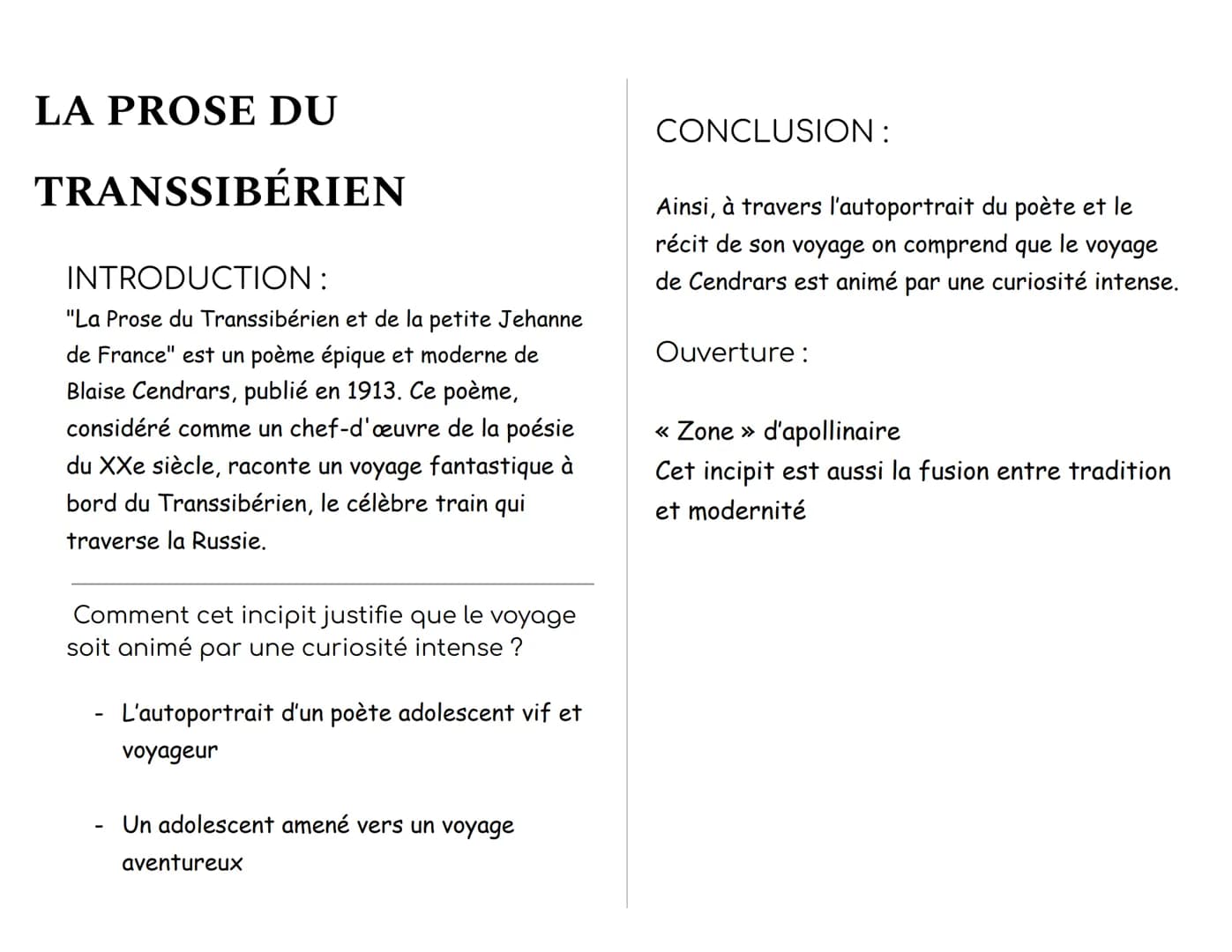 LA PROSE DU
TRANSSIBÉRIEN
INTRODUCTION:
"La Prose du Transsibérien et de la petite Jehanne
de France" est un poème épique et moderne de
Blai