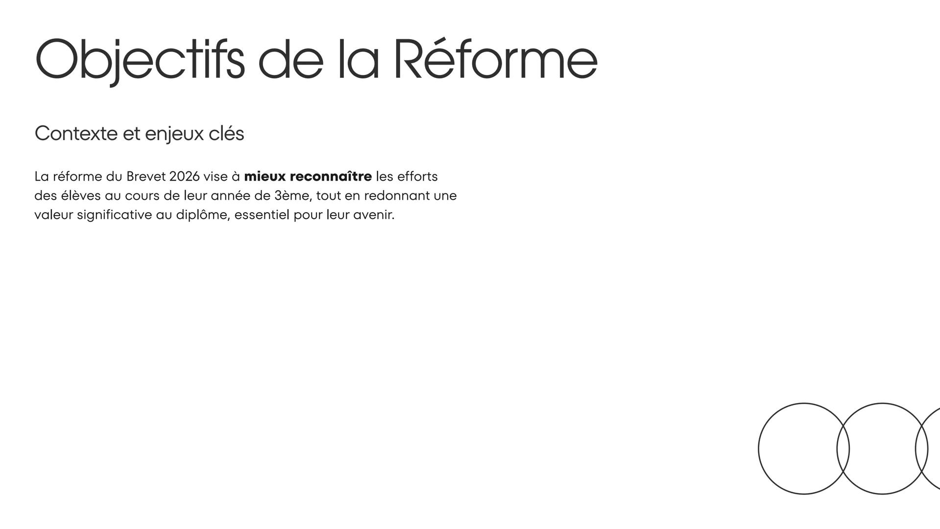EXPLICATIONS

Présentation du
Brevet 2026

Présenté par Mathias Tusseau # Objectifs de la Réforme

Contexte et enjeux clés

La réforme du Br