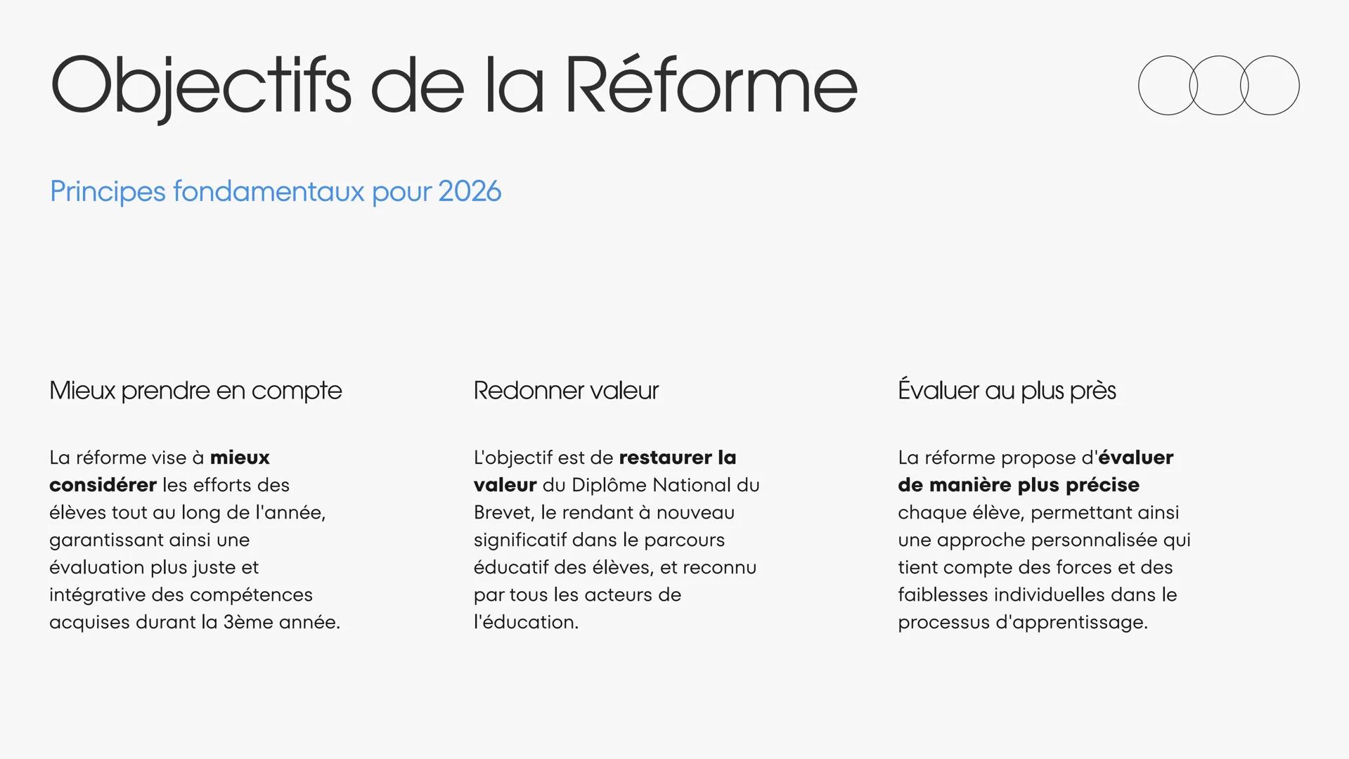 EXPLICATIONS

Présentation du
Brevet 2026

Présenté par Mathias Tusseau # Objectifs de la Réforme

Contexte et enjeux clés

La réforme du Br