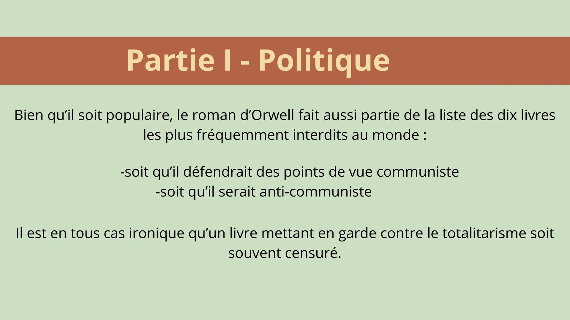 BIG BROTHER IS
WATCHING YOU
1984-Georges Orwell
La naissance de la dystopie Qu'est ce qu'une dystopie?
Récit de fiction qui décrit un monde 