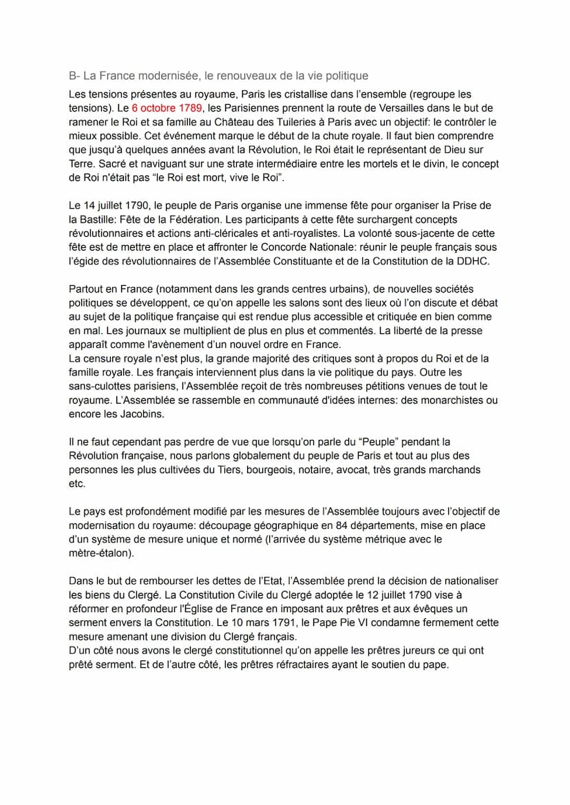 THÈME 1: I'Europe face aux
Révolutions
CHAPITRE 1: La Révolution Française et l'Empire: une
nouvelle conception de la nation
Problématique: 