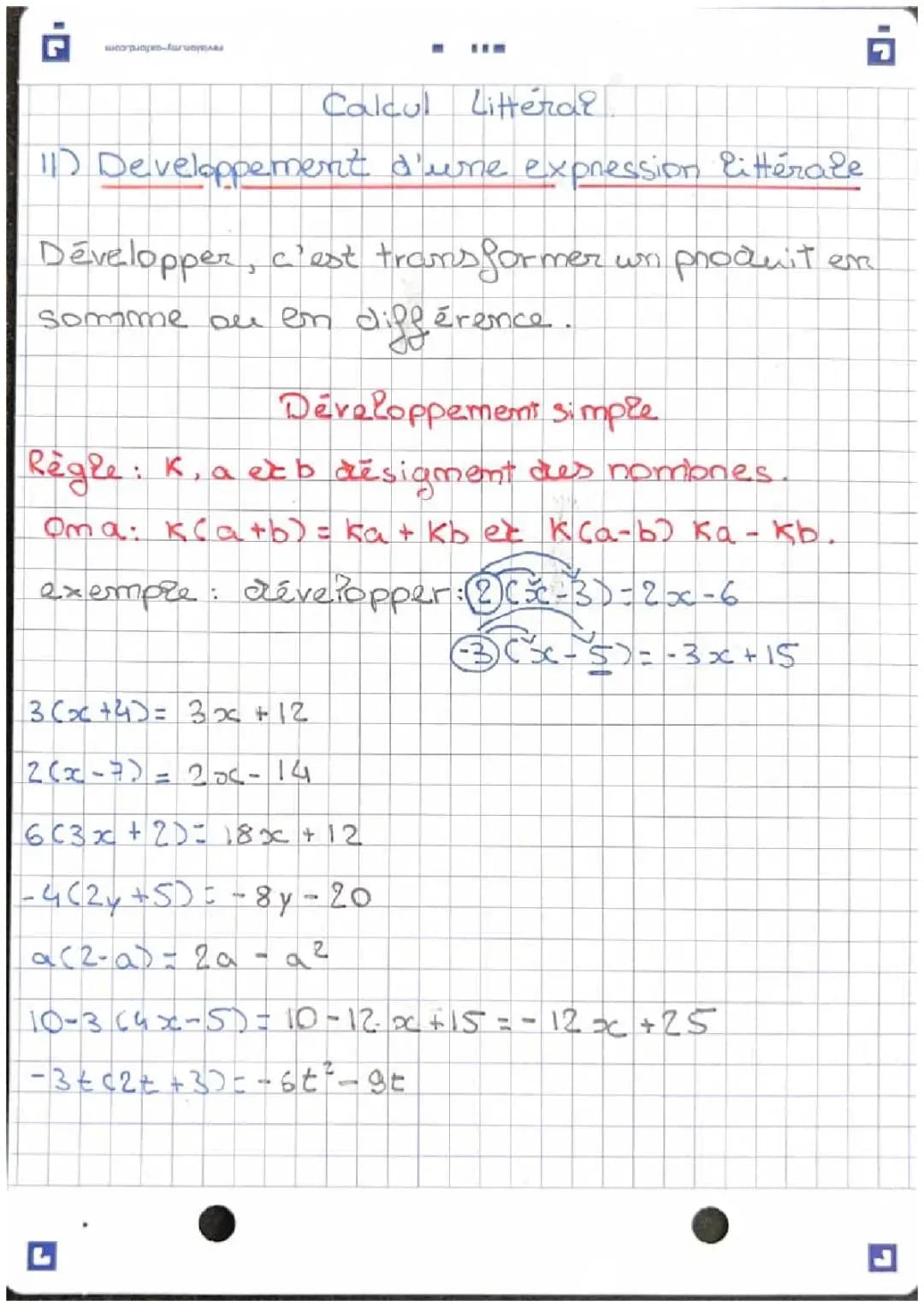 Apprends à Développer des Expressions Littérales en Mathématiques