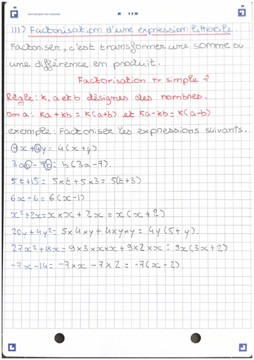шоор оро-kuru
Im
Calcul Litterar
11) Developpement d'une expression littérale
Développer, c'est transformer
un produit en
somme ou en différ
