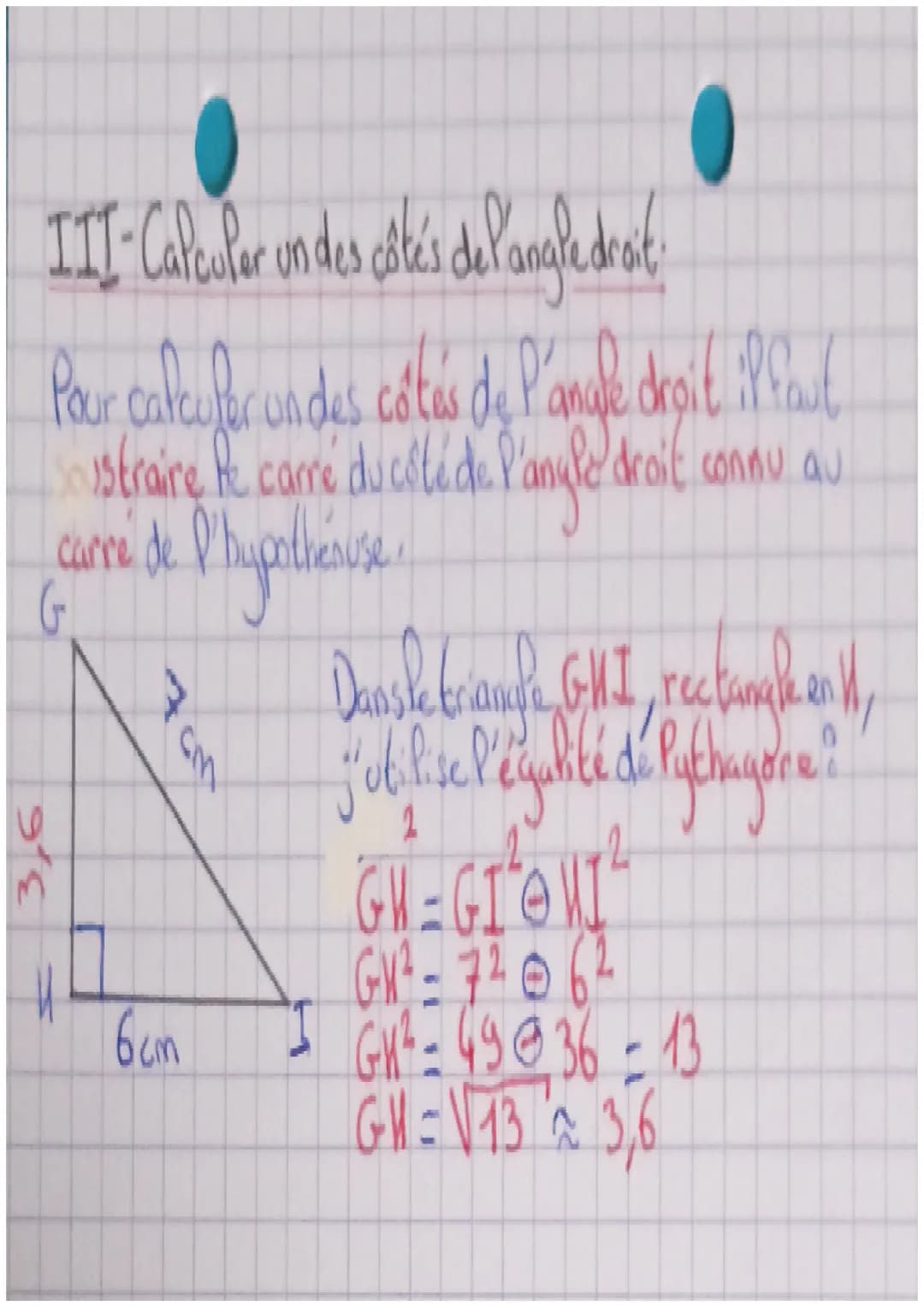 I-Formule
+ MATHS
L'égalité de Pythagore
Pour trouver Pa Pongueur de l'hypotheñused on triangle
rectangle, on utilise P'égalité de Phytagore