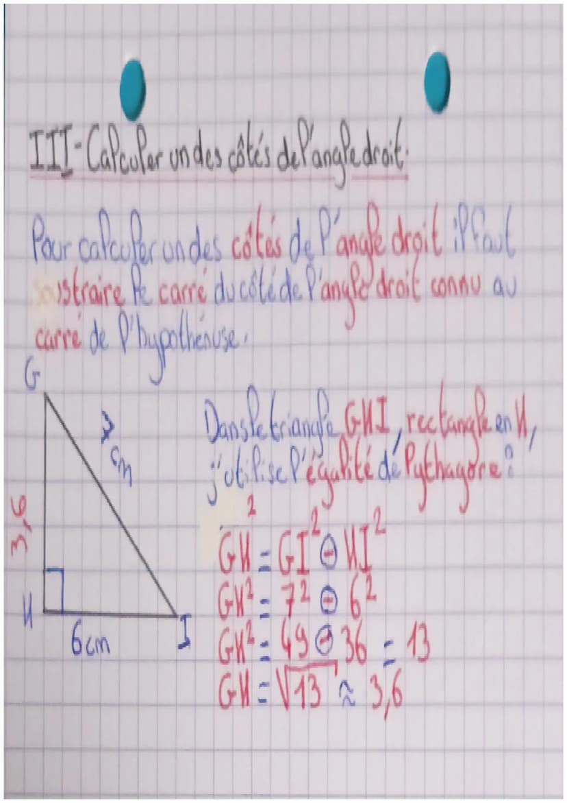 I-Formule
+ MATHS
L'égalité de Pythagore
Pour trouver Pa Pongueur de l'hypotheñused on triangle
rectangle, on utilise P'égalité de Phytagore