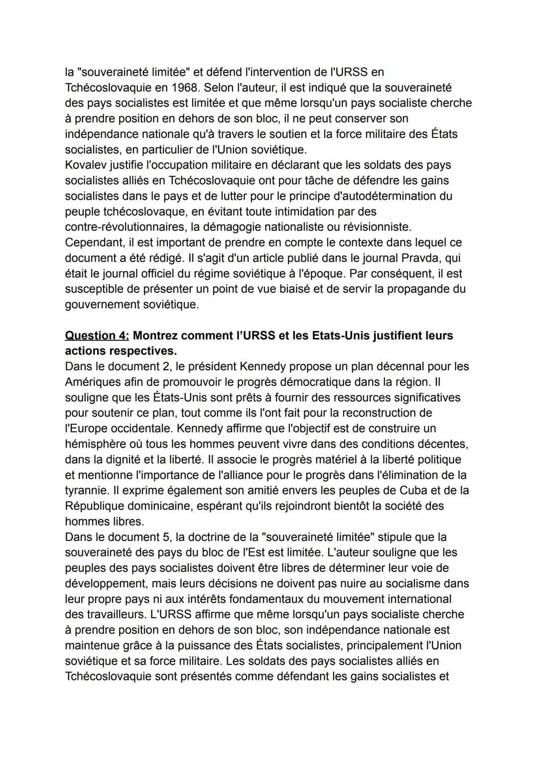 -DM Histoire-
Question 1: Recensez les buts affichés du pacte de Varsovie et le rôle
des Etats qui le composent.
Le pacte de Varsovie était 