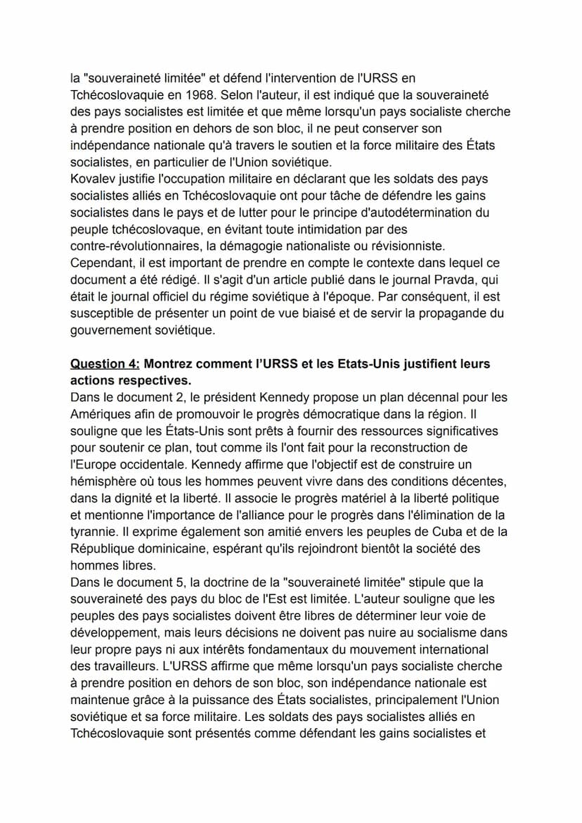 -DM Histoire-
Question 1: Recensez les buts affichés du pacte de Varsovie et le rôle
des Etats qui le composent.
Le pacte de Varsovie était 