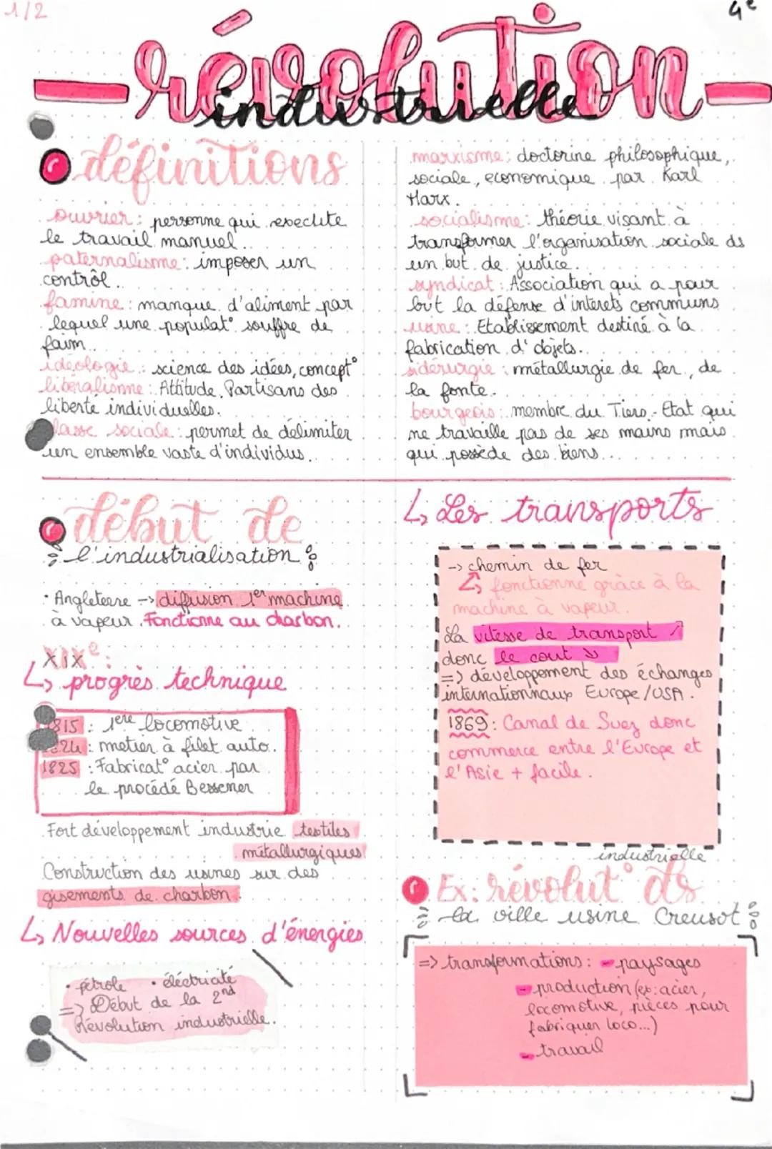 1/2

-révolution

definitions

Ouvrier: personne qui reseclite
le travail manuel...
paternalisme: imposer un
control..
famine: manque d'alim