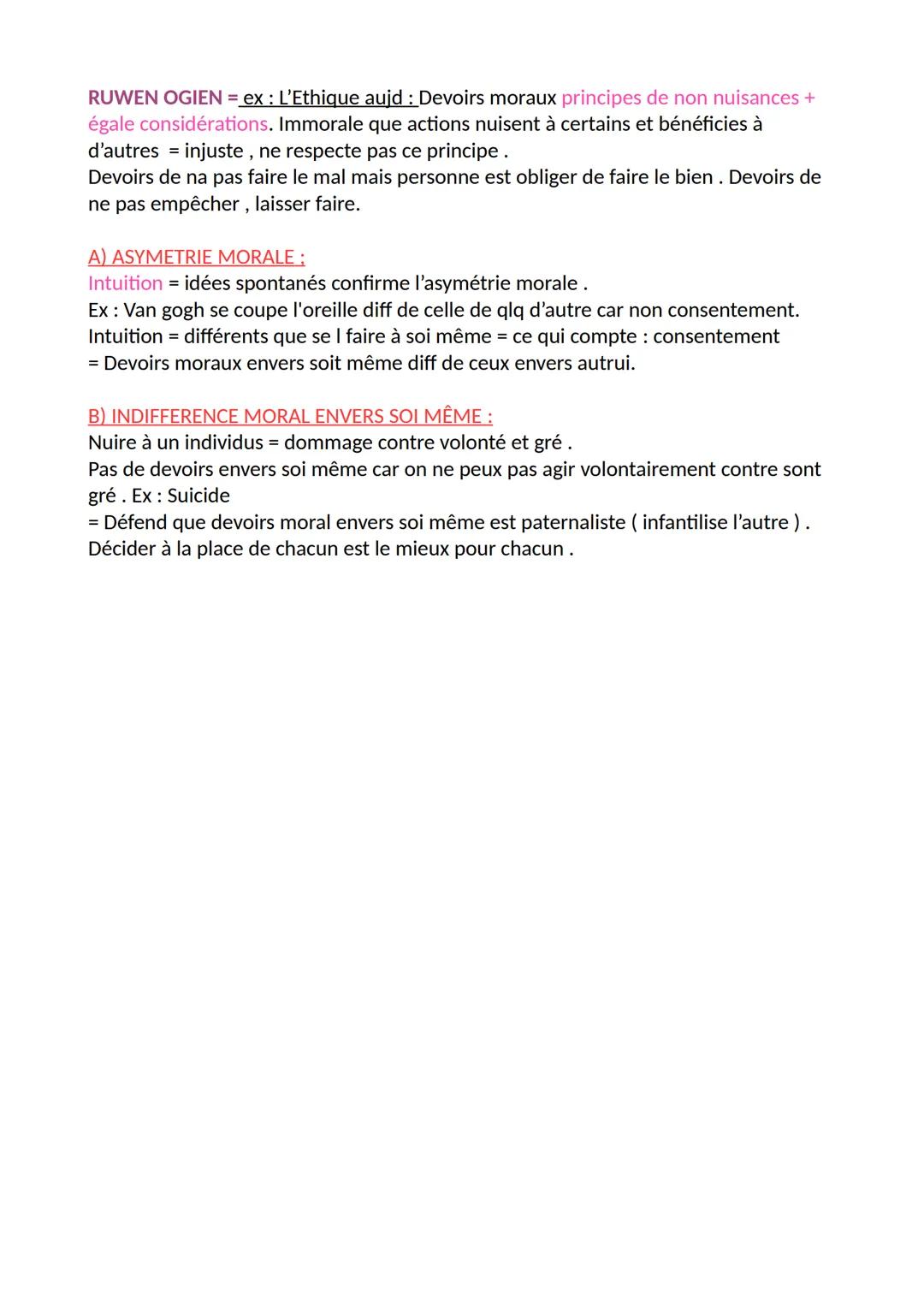 PB: Que dois je faire ?
INTRO:
CHAPITRE 2: LE DEVOIR MORAL
Légal = textes de loi juridiques
Moral = principes, valeurs : bien / mal
Actions 