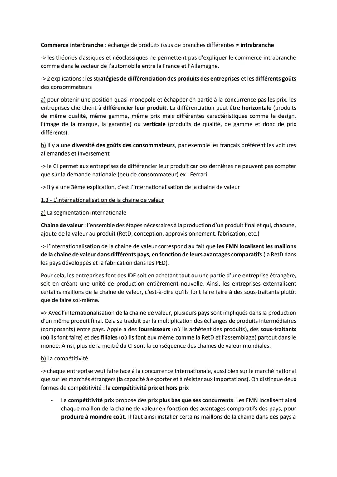 Chapitre 2 : Quels sont les fondements du commerce international et de l'internationalisation de la
production ?
Le CI s'est fortement dével