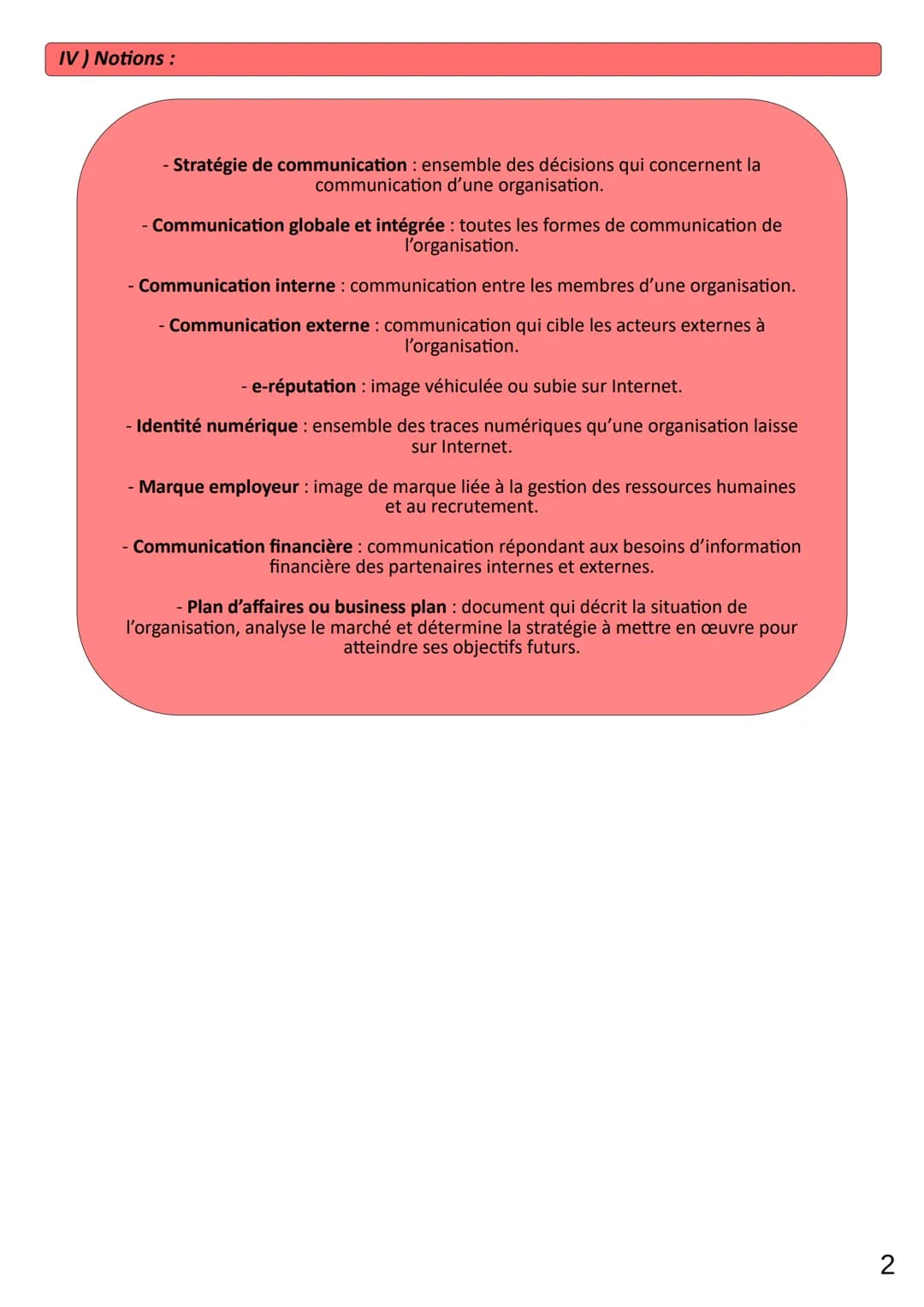 Thème 2
CHAP 9
LIMAUX Oriane
1) Quels sont les enjeux de la communication interne?
Ascendante
- Informer
Expliquer
- Faire adhérer
Cible :
C