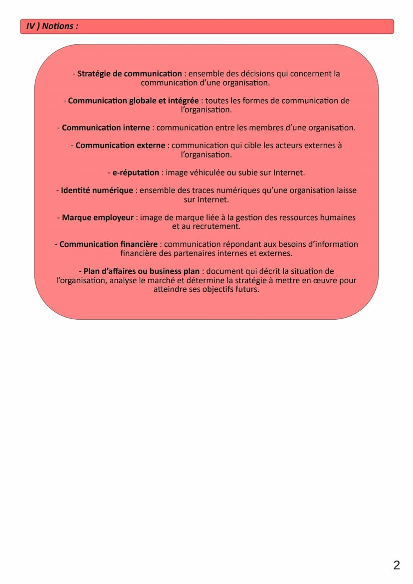 Thème 2
CHAP 9
LIMAUX Oriane
1) Quels sont les enjeux de la communication interne?
Ascendante
- Informer
Expliquer
- Faire adhérer
Cible :
C
