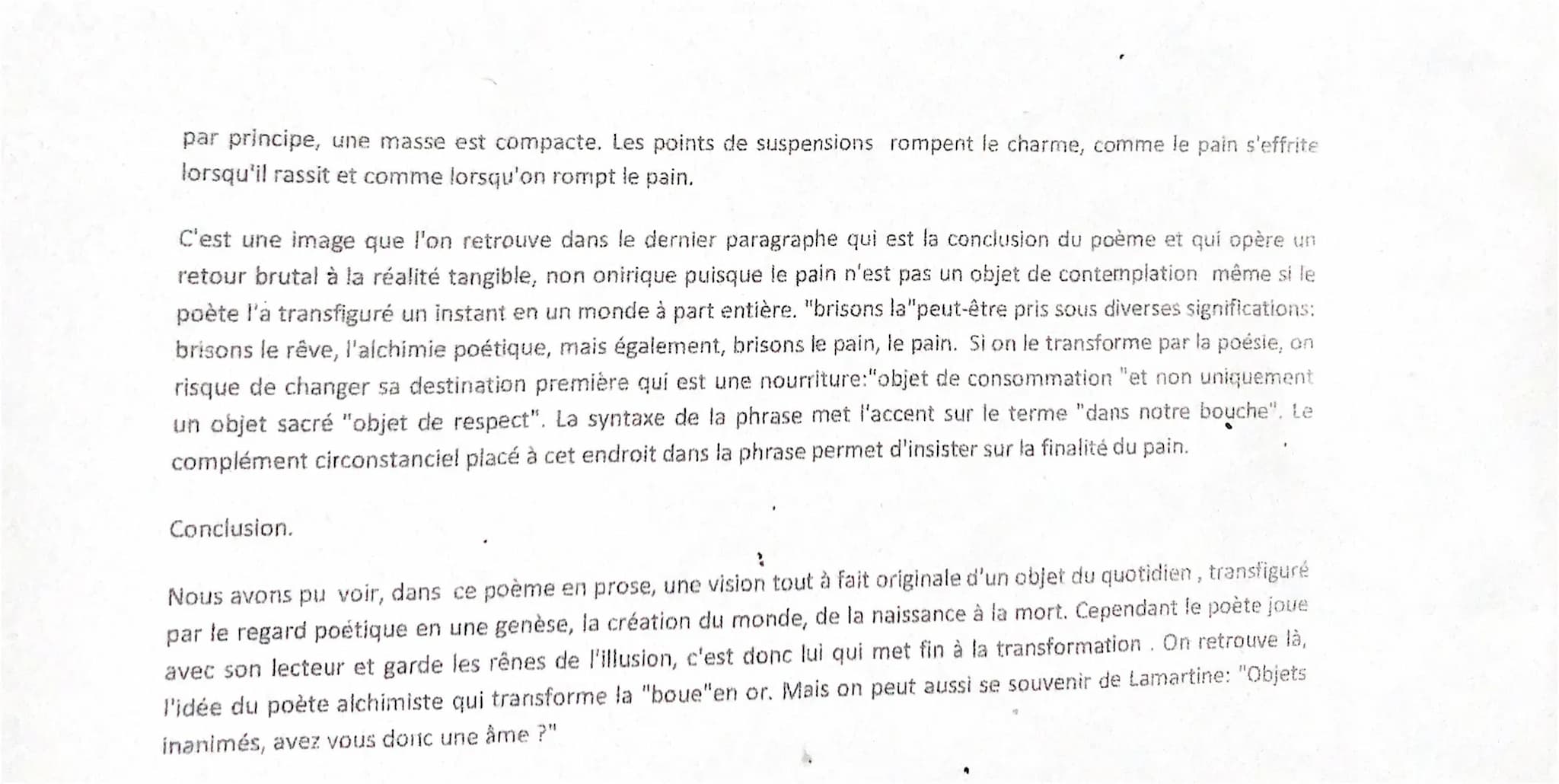 LECTURE LINEAIRE SUR LE PAIN DE FRANCIS PONGE
Le pain est décrit ici, non comme objet de consommation, mais comme monde à part entière. En e