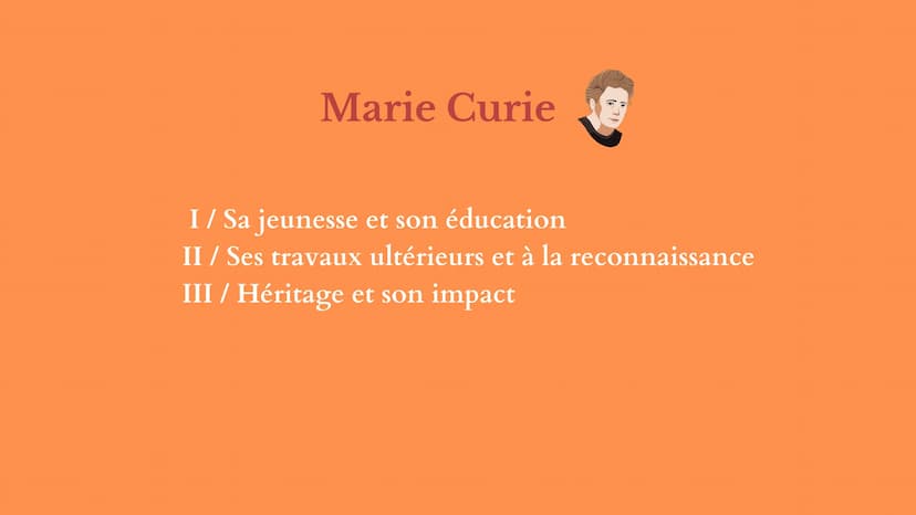 C'est qui Marie Curie ?
Dans la vie rien n'est à craindre, tout est à comprendre.
<<
>>> Marie Curie
I / Sa jeunesse et son éducation
II / S