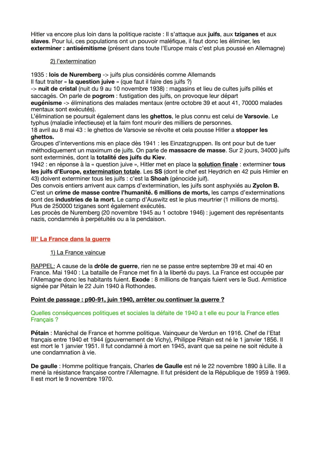HISTOIRE LA SECONDE GUERRE MONDIALE
ambition + coups de forces des pays tels que Allemagne, Italie ou Japon : déclenchement de la
guerre en 