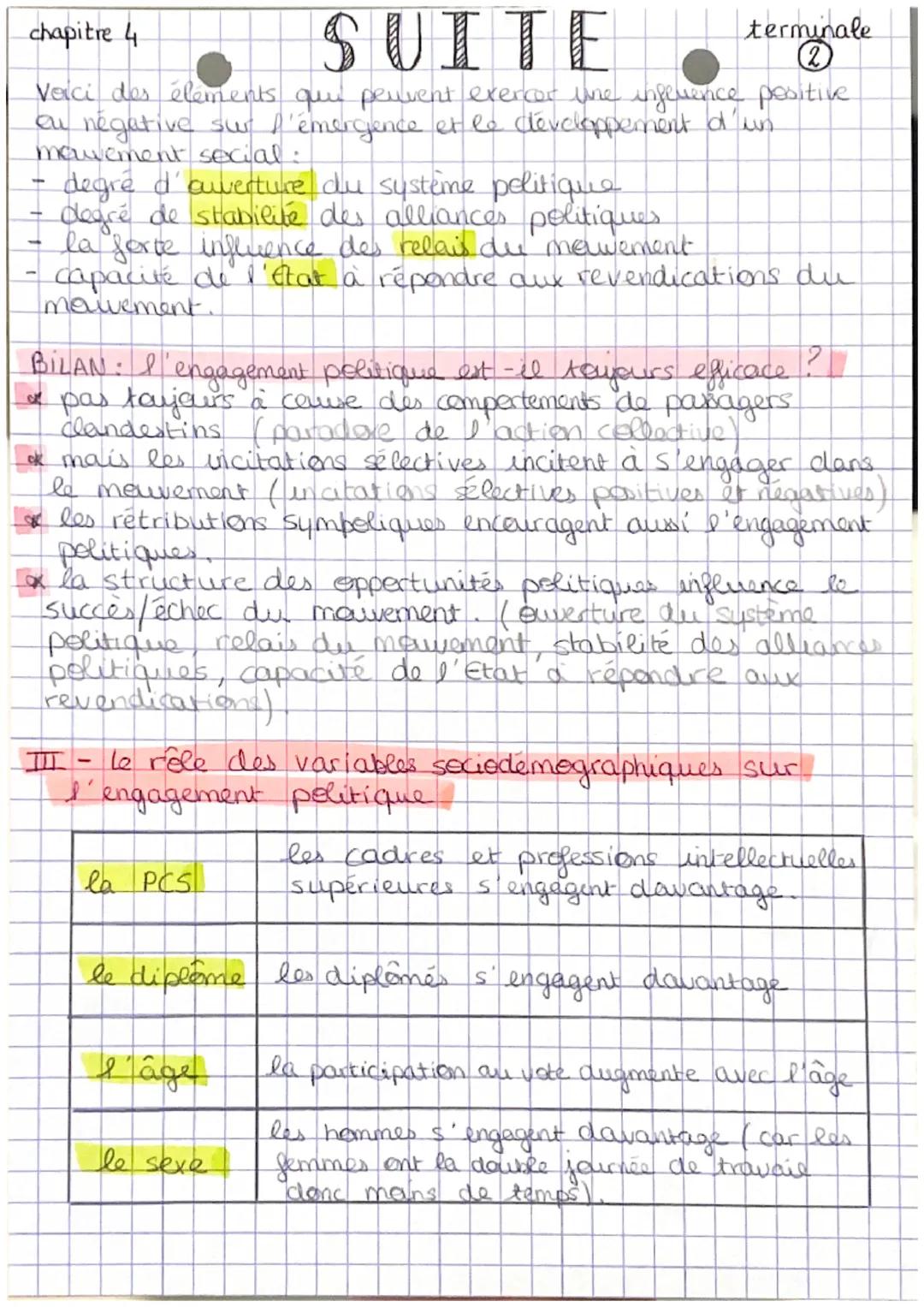 SES
Comment expliquer l'engagement politique dans les sociétés démocratiques!
I- Les formes variées de l'engagement politique
chapitre 4
eng