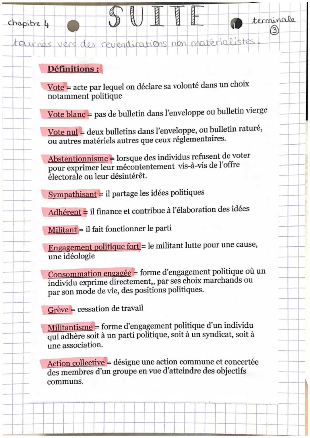 SES
Comment expliquer l'engagement politique dans les sociétés démocratiques!
I- Les formes variées de l'engagement politique
chapitre 4
eng