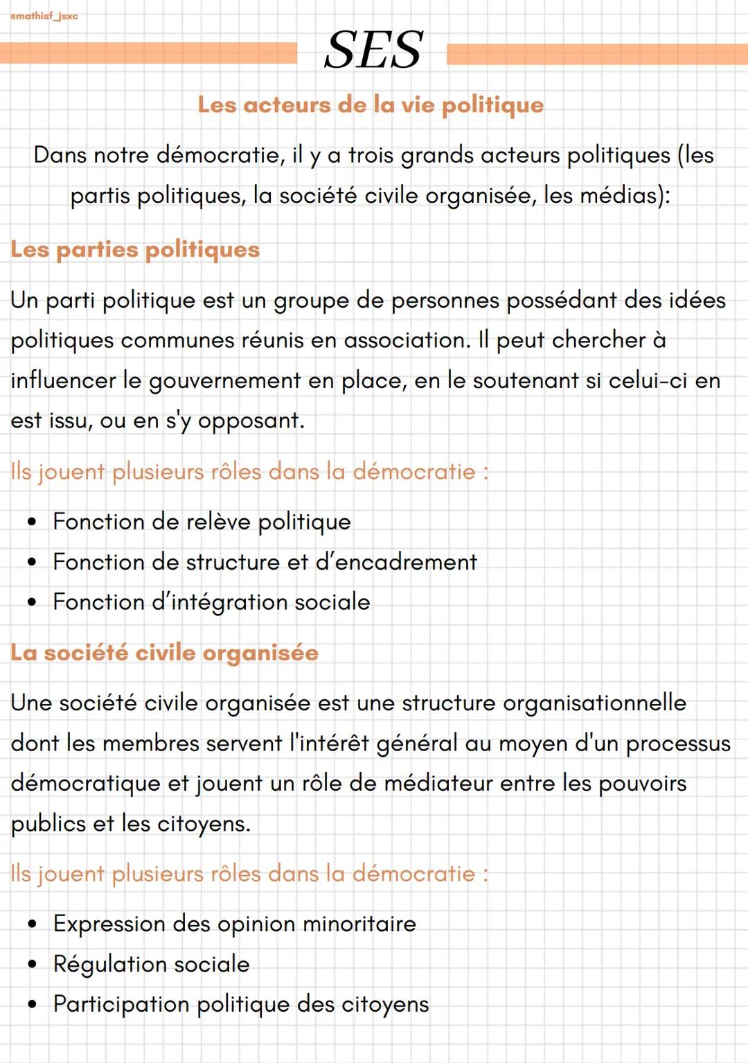 emathist jsxc

# SES

## Les acteurs de la vie politique

Dans notre démocratie, il y a trois grands acteurs politiques (les
partis politiqu