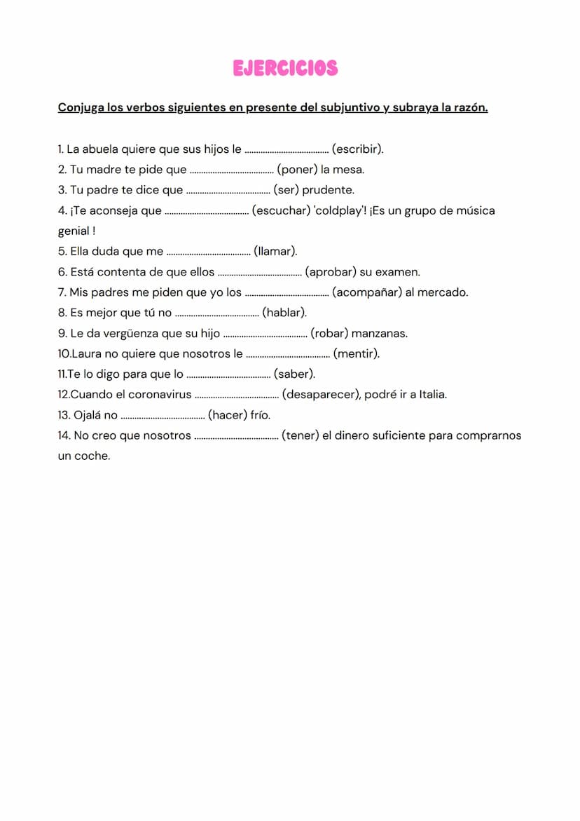 La formation
Verbes en AR
Radical + e, es, e, emos, éis, en
Verbes en ER
Radical + a, as, a, amos, áis, an
Verbes en IR
Radical + a, as, a, 