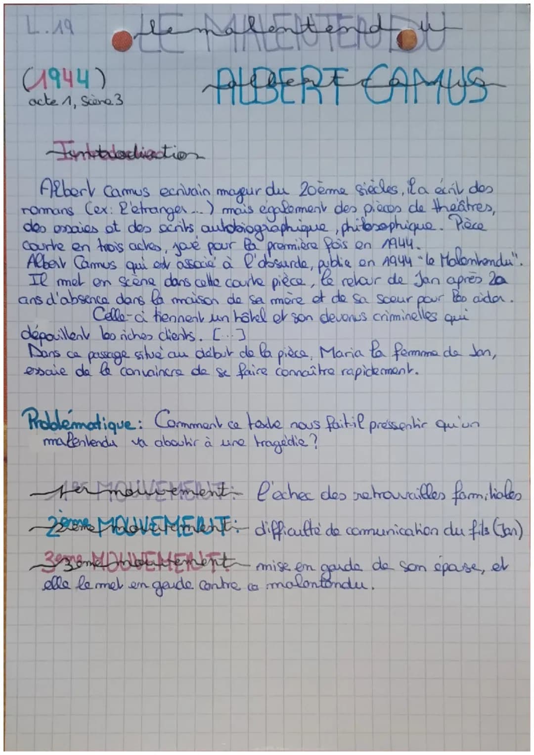 L.19
(1944)
acte 1, Scene 3
لله المعلم ملف سعد
ALBERT CAMUS
Fundadiaction
Albert Camus ecrivain mayeur du 20ème siècles, il a écrit des
roma