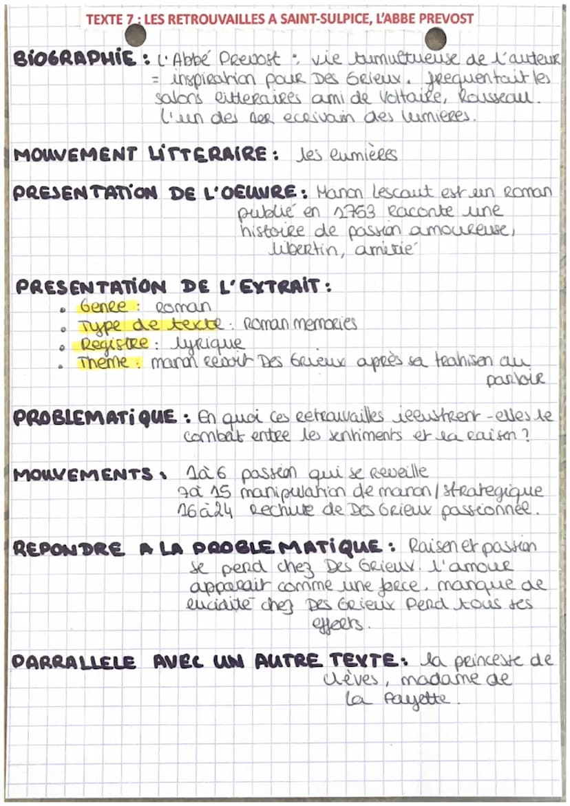 TEXTE 6: LA RENCONTRE ENTRE MANON ET DES GRIEUX, L'ABBE PREVOST
de l'
BIOGRAPHIE! L'Abbé Prevost: vie timmultueuse
netureuse
auteuR inspirat