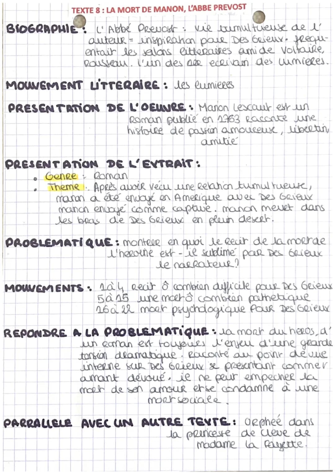 TEXTE 6: LA RENCONTRE ENTRE MANON ET DES GRIEUX, L'ABBE PREVOST
de l'
BIOGRAPHIE! L'Abbé Prevost: vie timmultueuse
netureuse
auteuR inspirat