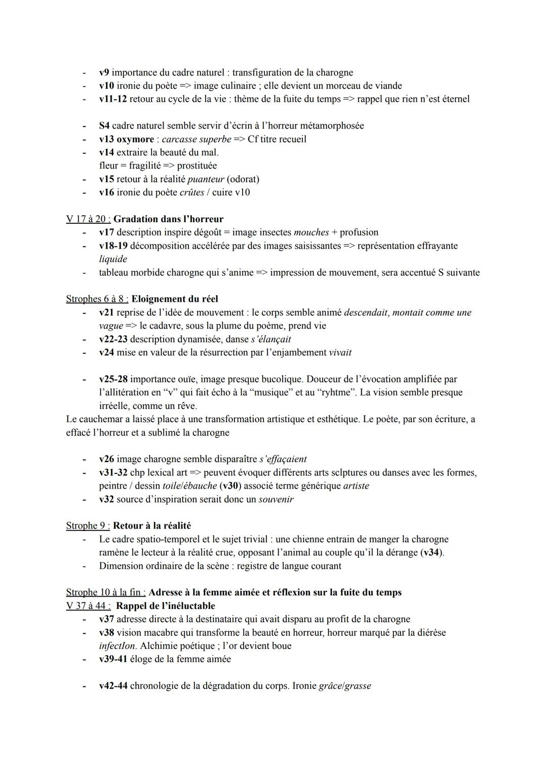 Une charogne

1. Rappelez-vous l'objet que nous vîmes, mon âme.
2. Ce beau matin d'été si doux:
3. Au détour d'un sentier une charogne infâm