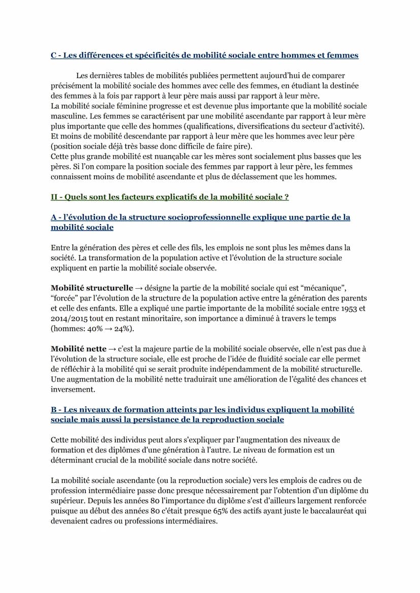 Chapitre 6: Quelles sont les caractéristiques et les facteurs de la mobilité sociale
I- Quelles sont les caractéristiques de la mobilité soc
