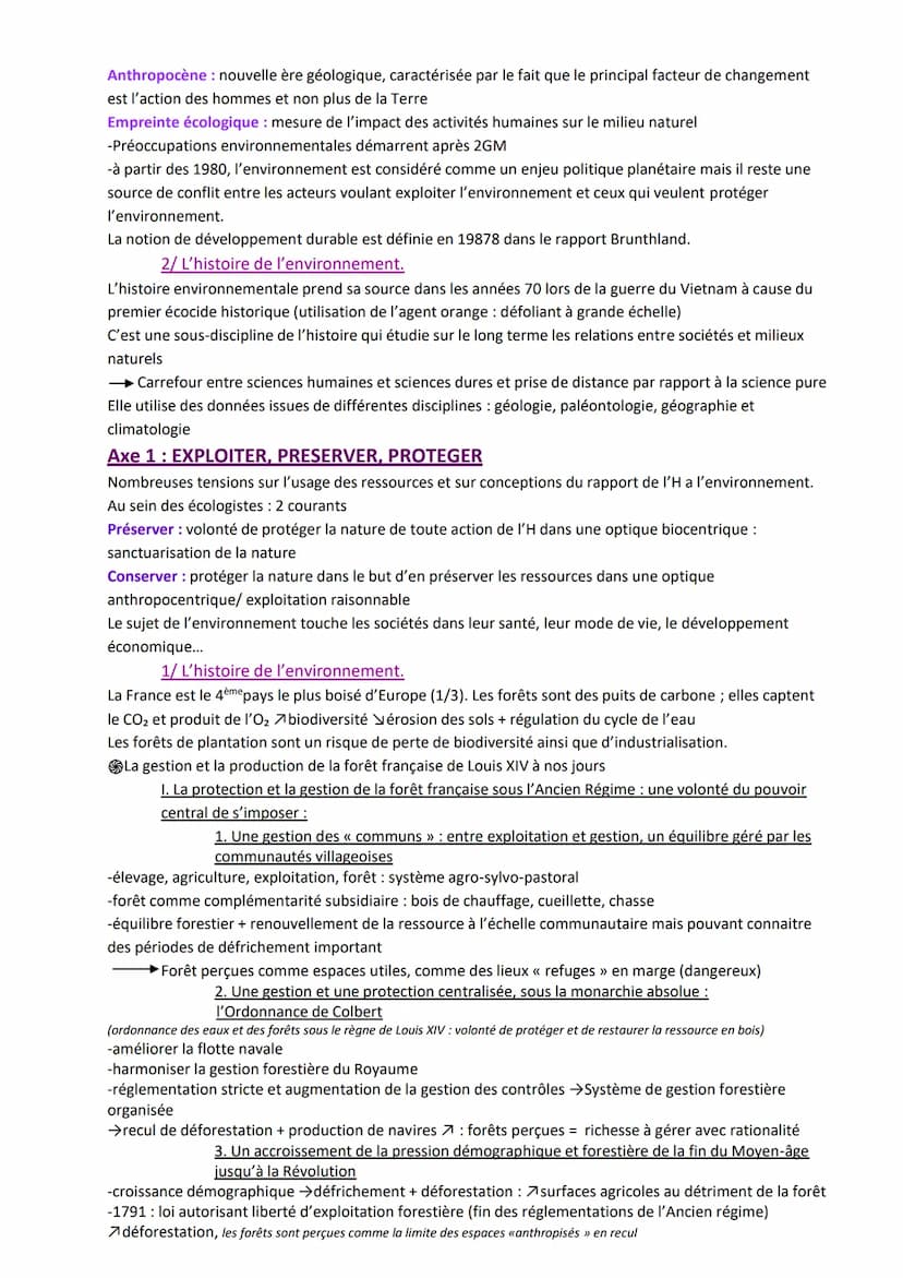 THEME 3: L'environnement entre exploitation et protection : un enjeu
planétaire
Intro :
EXPLOITATION
De ressources
Durable/raisonnée
Ou sure