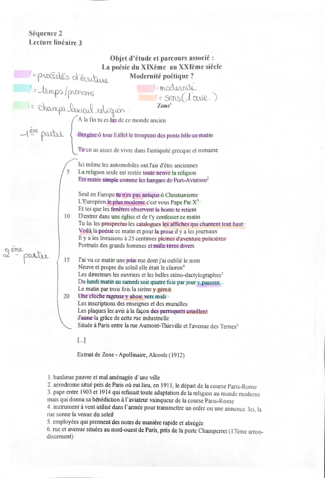 Séquence 2
Lecture linéaire 3
Дете
/= procédés d'écriture
1 = temps/pronoms
père partie
1= champo lexical religion.
Objet d'étude et parcour