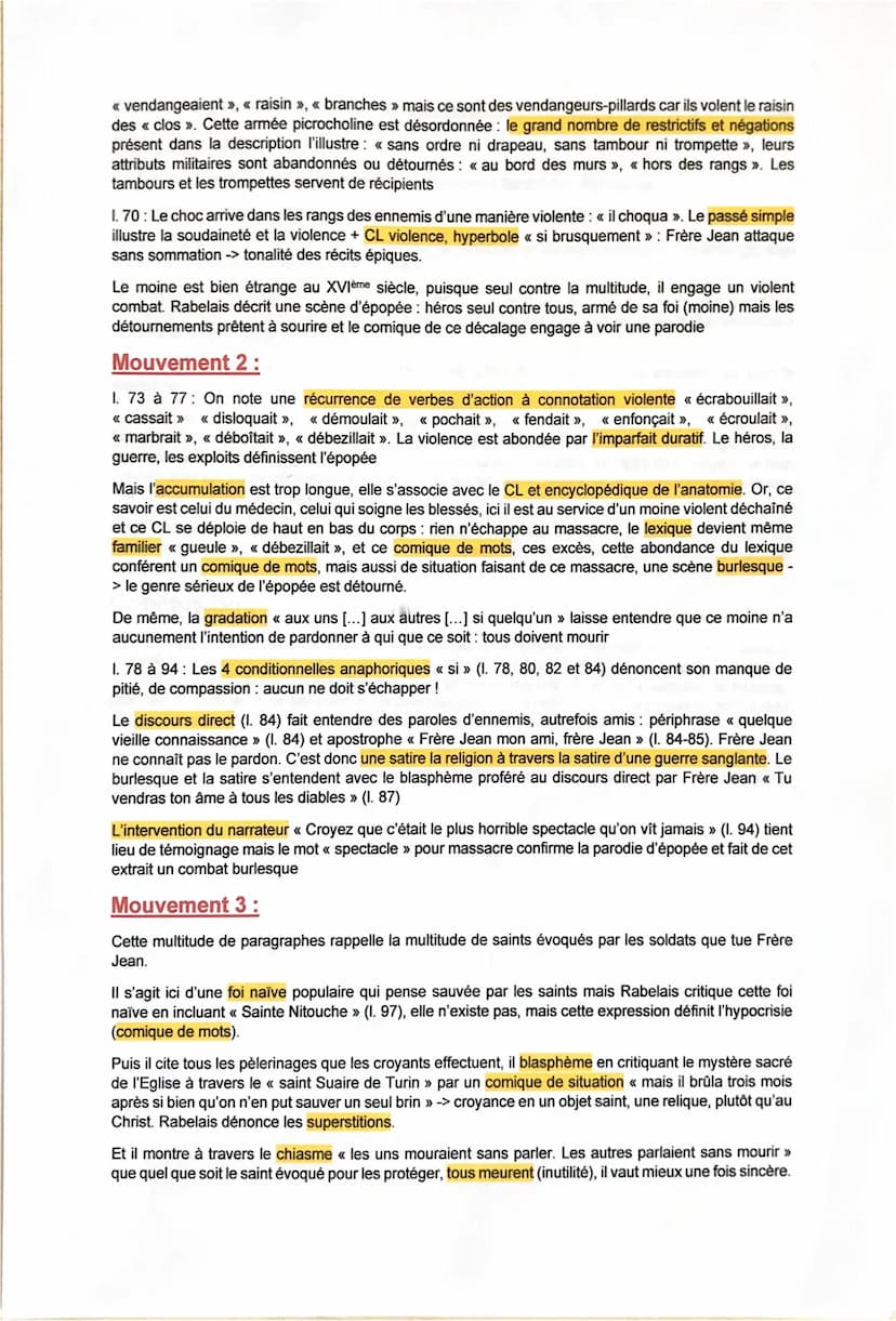 Fiche BAC: Chapitre 27 de Gargantua de
François Rabelais
Introduction :
François Rabelais est un Humaniste du XVIème siècle. Il s'inscrit da