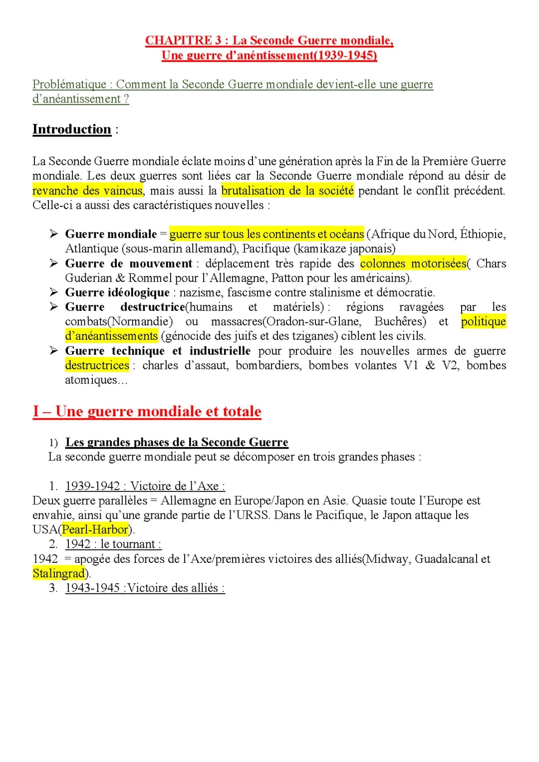 La seconde guerre mondiale