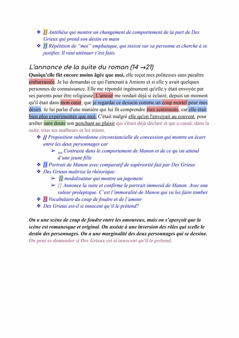 Texte 6: Manon Lescaut
L'histoire du Chevalier Des Grieux et de Manon Lescaut a été écrit par
l'abbé Prévost en 1731. Mais, le roman à était