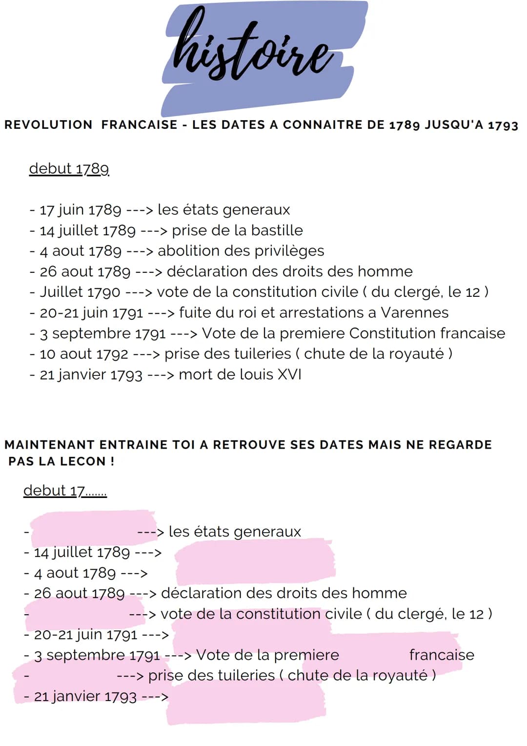 REVOLUTION FRANCAISE - LES DATES A CONNAITRE DE 1789 JUSQU'A 1793
debut 1789.
histoire
17 juin 1789 --
---> les états generaux
14 juillet 17
