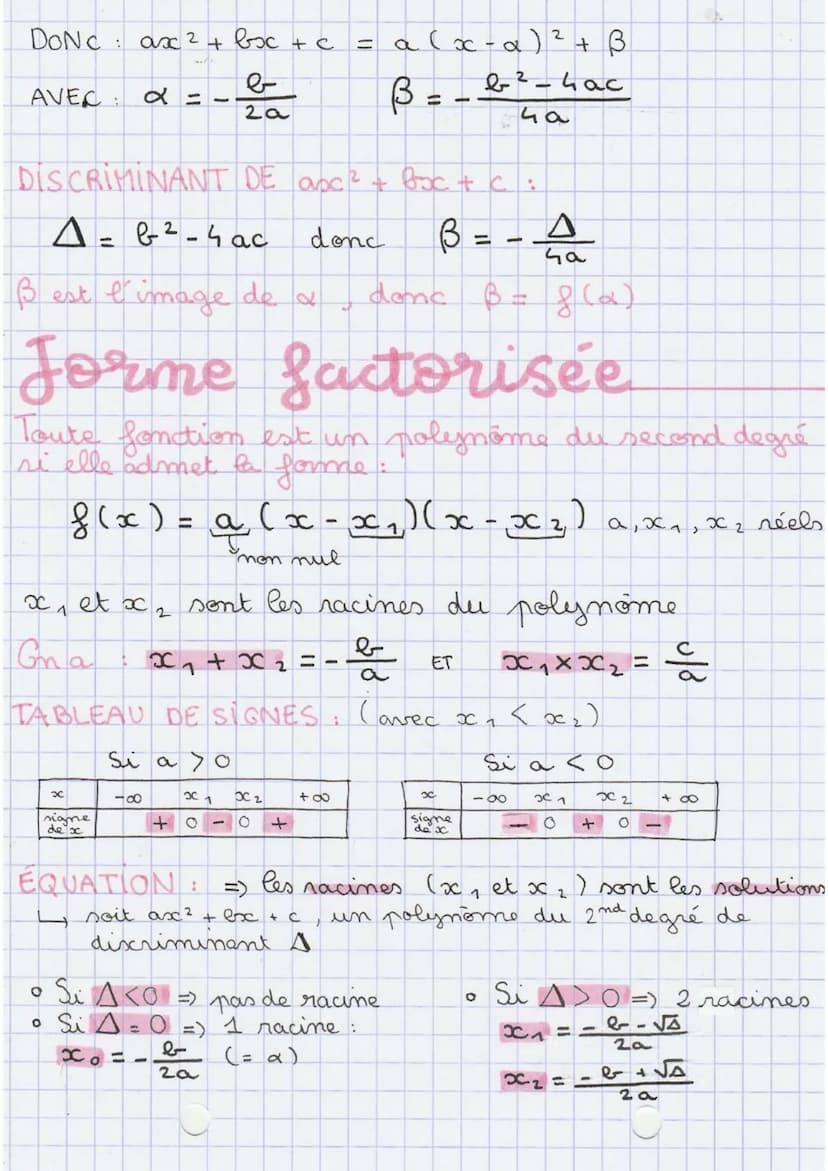 
<h2 id="dfinition">Définition</h2>
<p>Une fonction polynôme de second degré est de la forme : f(x) = ax² + bx + c, avec a, b, et c réels.</
