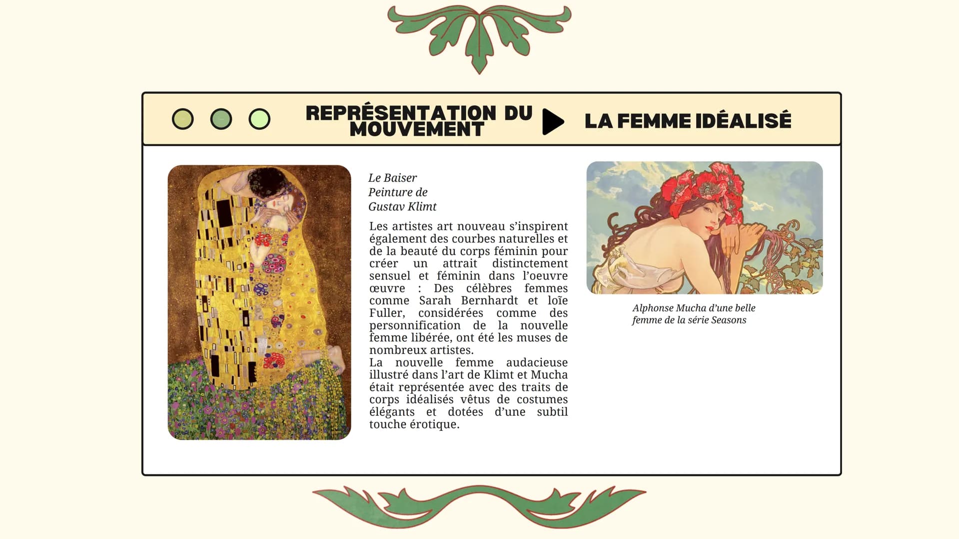 O
C'EST QUOI
L'ART
NOUVEAU?
1890-1915
PRÉSENTÉ PAR FAIROUZ METROPOLITAIN
ALPHONSE MUCHA
Reverie, 1898
O O O INTRODUCTION
Quand vous pensez à