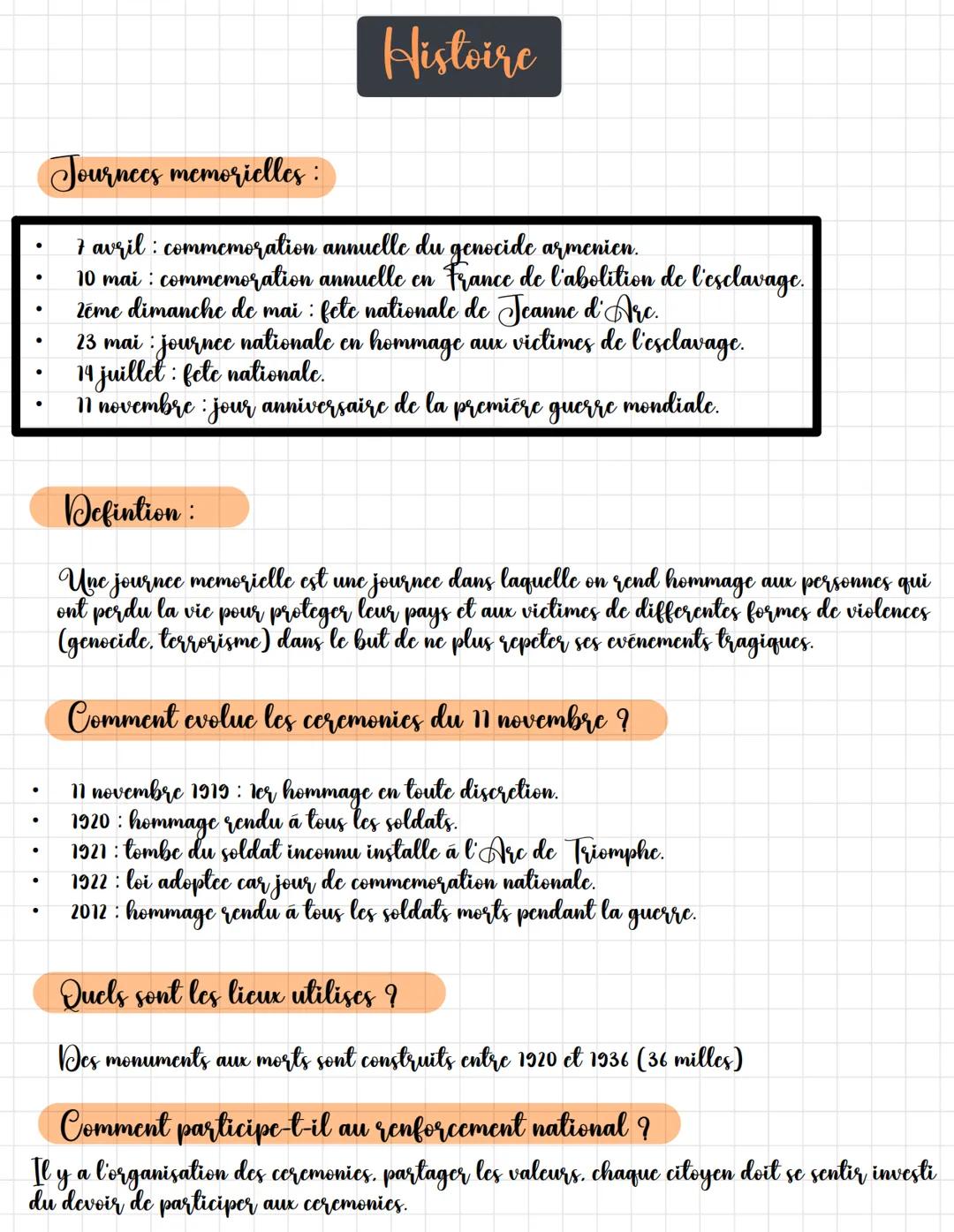 # Histoire

Journees memorielles :

*   7 avril : commemoration annuelle du genocide armenien.
*   10 mai : commemoration annuelle en France
