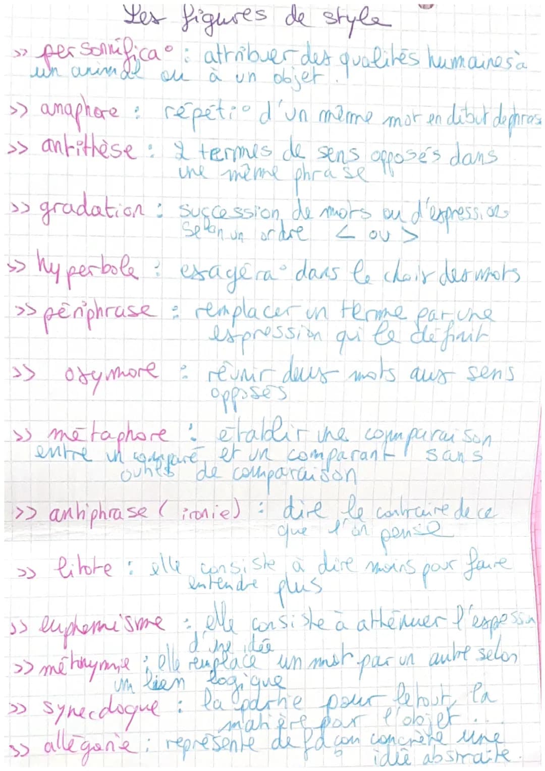 Figures de styles - commentaire  