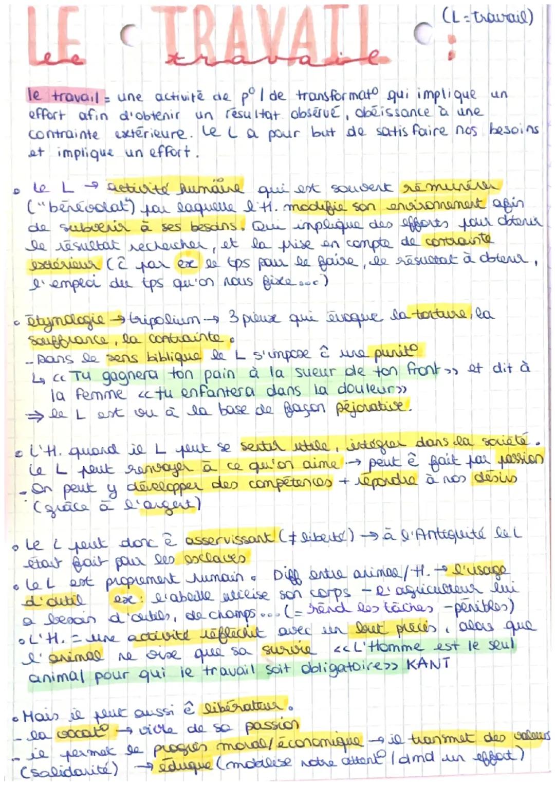 # LE TRAVAIL

(L=travail)

le travail une activité de pol de transformato qui implique un
effort afin d'obtenir un resultat observé, obéissa
