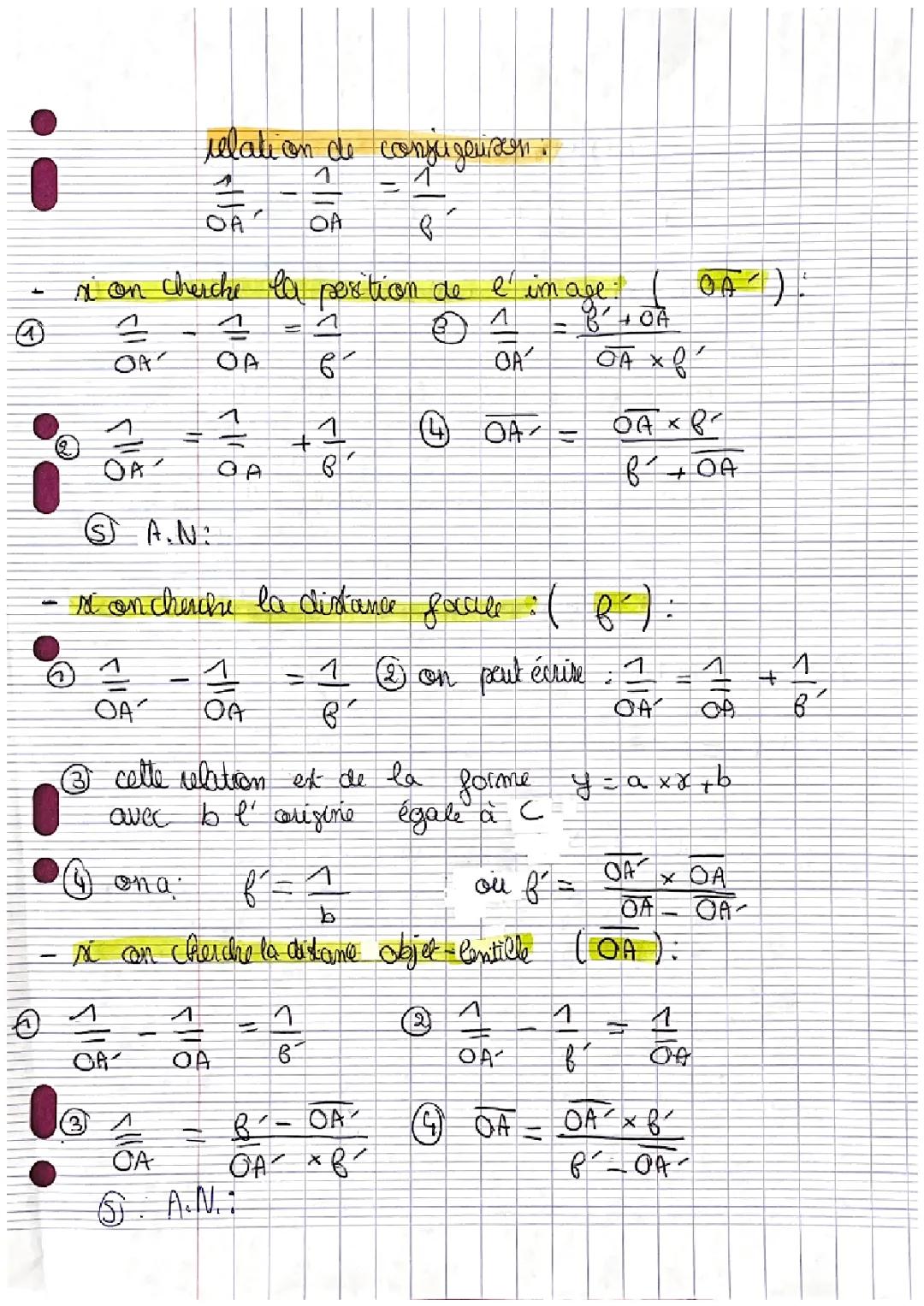 Comprendre la relation de conjugaison optique et comment calculer la distance objet-lentille