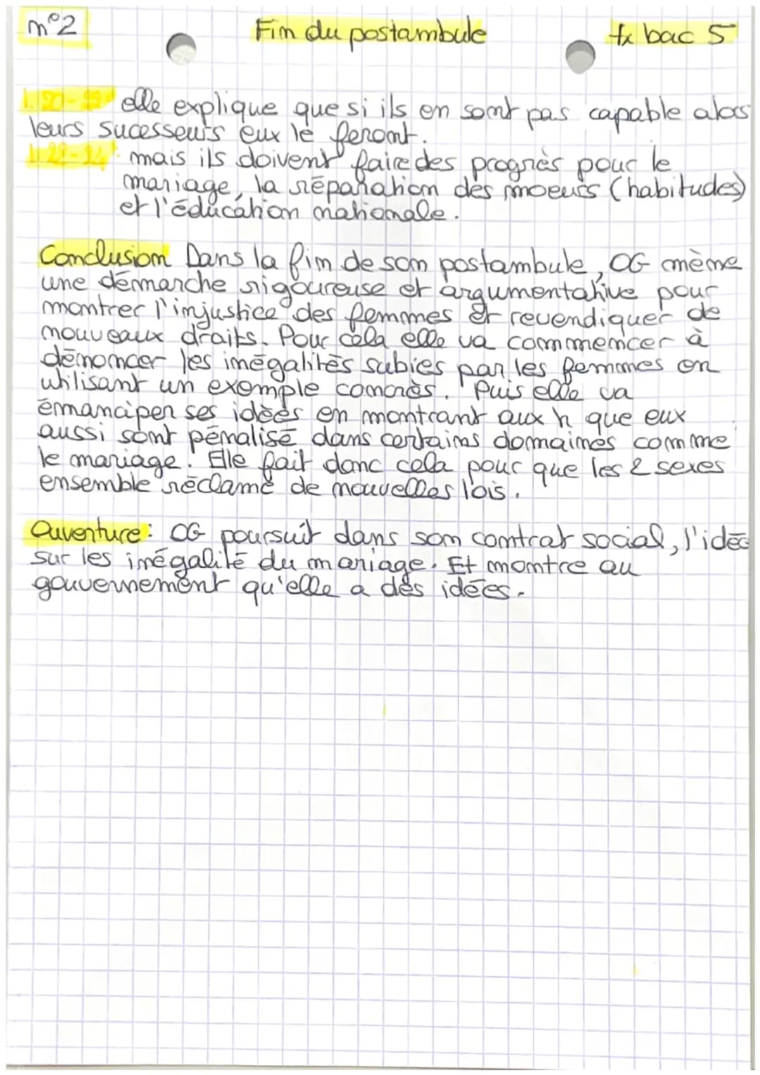 Fim du Postambute
tx bac mº5
INTRO: Olympe de Gouges est une écrivaine, philosophe
et femme politique me en 1728 dans une famille.
bourgeois
