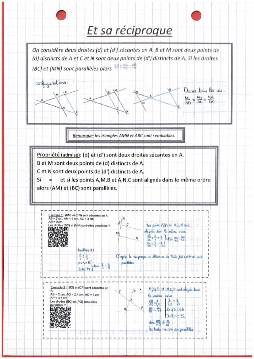 Théorème de Thalès
Définition: deux triangles sont
semblables lorsque leurs angles sont
égaux deux à deux
Remarque: Deux triangles
égaux son