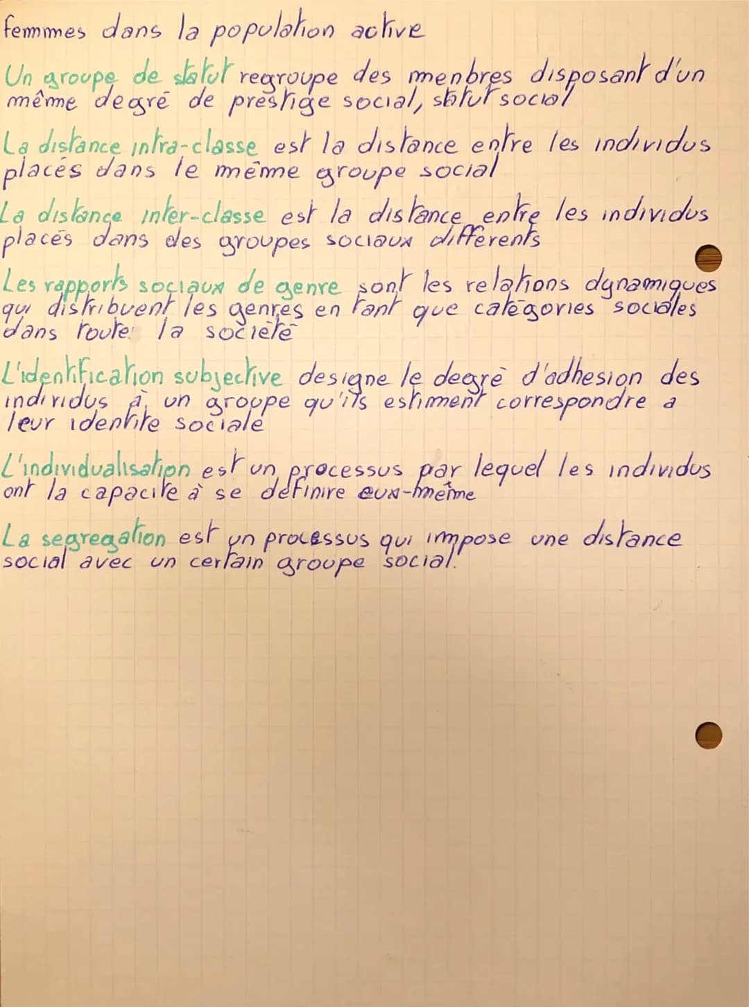 1
Ses, Chapitre 2: La societe française actuelle
~Definitions:
La stratification social est le produit de la division
de la société en group