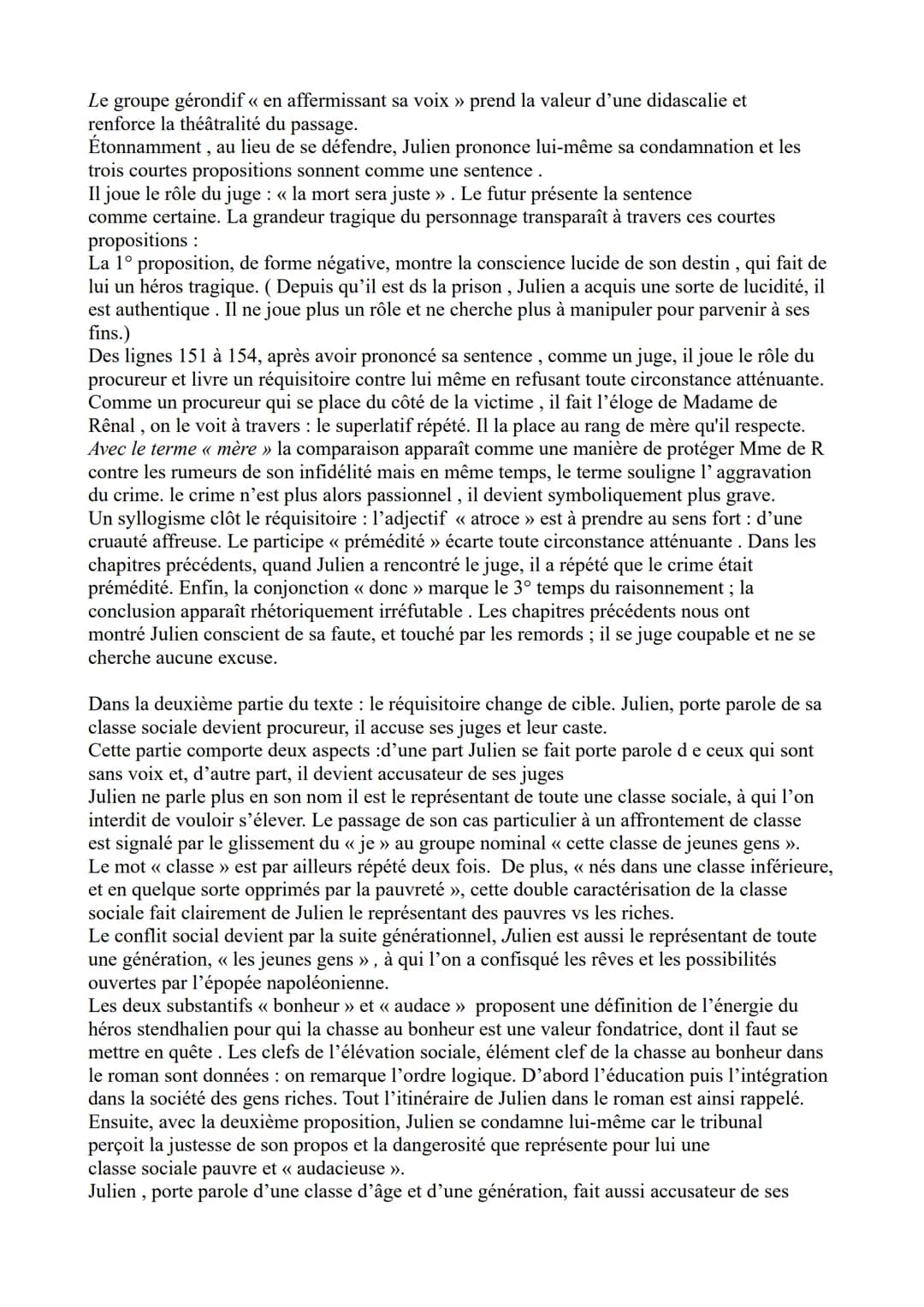 Analyse linéaire Stendhal Le Rouge et le Noir - discours de julien nº 8
Le Rouge et le Noir est un long roman d'apprentissage publié en 1830