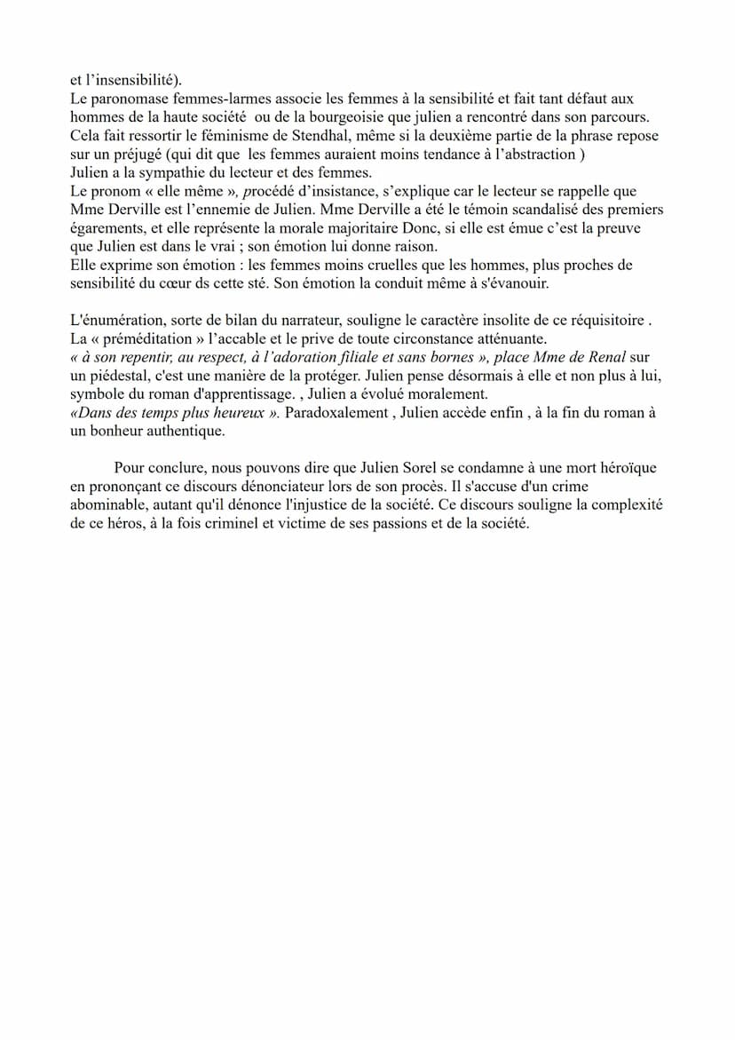 Analyse linéaire Stendhal Le Rouge et le Noir - discours de julien nº 8
Le Rouge et le Noir est un long roman d'apprentissage publié en 1830