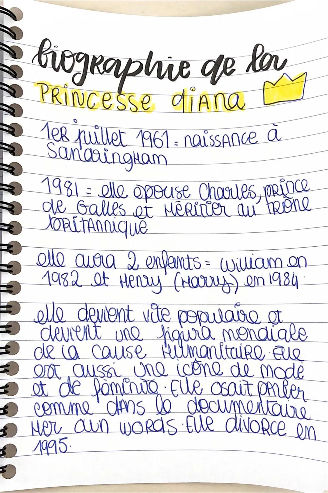 biographie de la princesse diana 