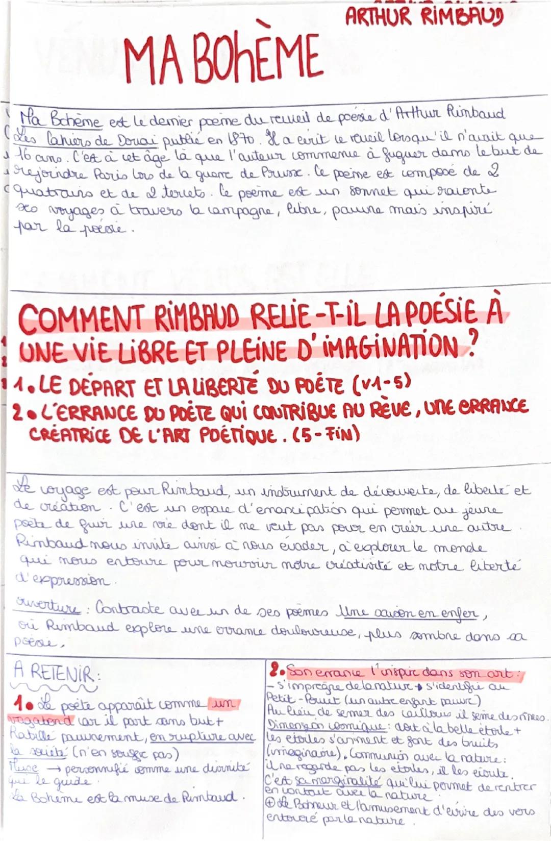 MA BOHÈME
ARTHUR RIMBAUD
Ma Bohème est le dernier poeme du recueil de poesie d'Arthur Rimbaud
(Les Cahiers de Douai public en 1870. I a ceri