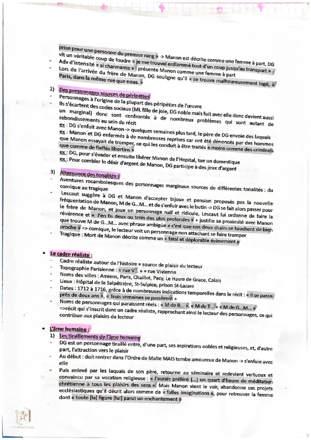 ●
Dissertation Manon Lescaut
Titre complet : Histoire du chevalier Des Grieux et de Manon Lescaut
Abbé Prévost:
Fuit le couvent à 2 reprises